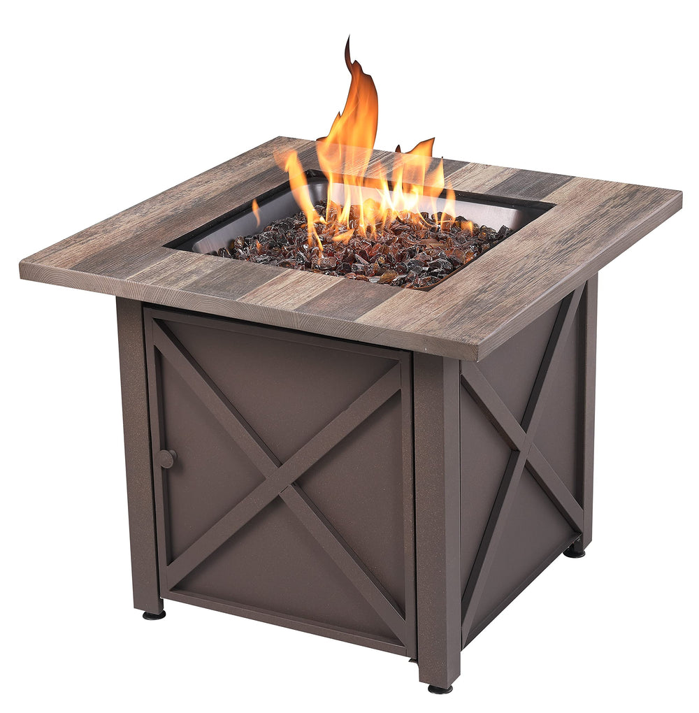 Brown Steel Propane Gas Fire Table - From Where - 