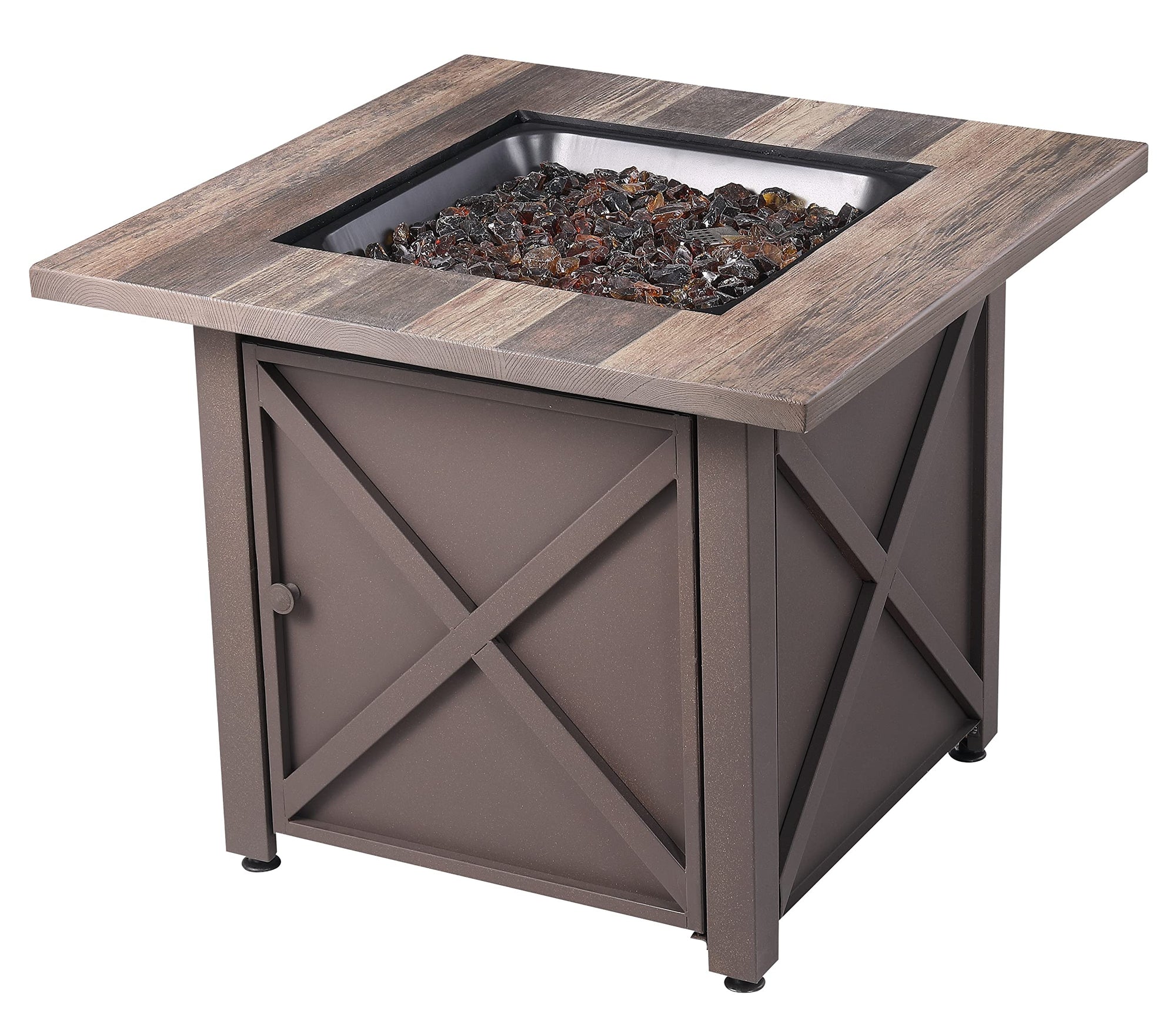 Brown Steel Propane Gas Fire Table - From Where - 