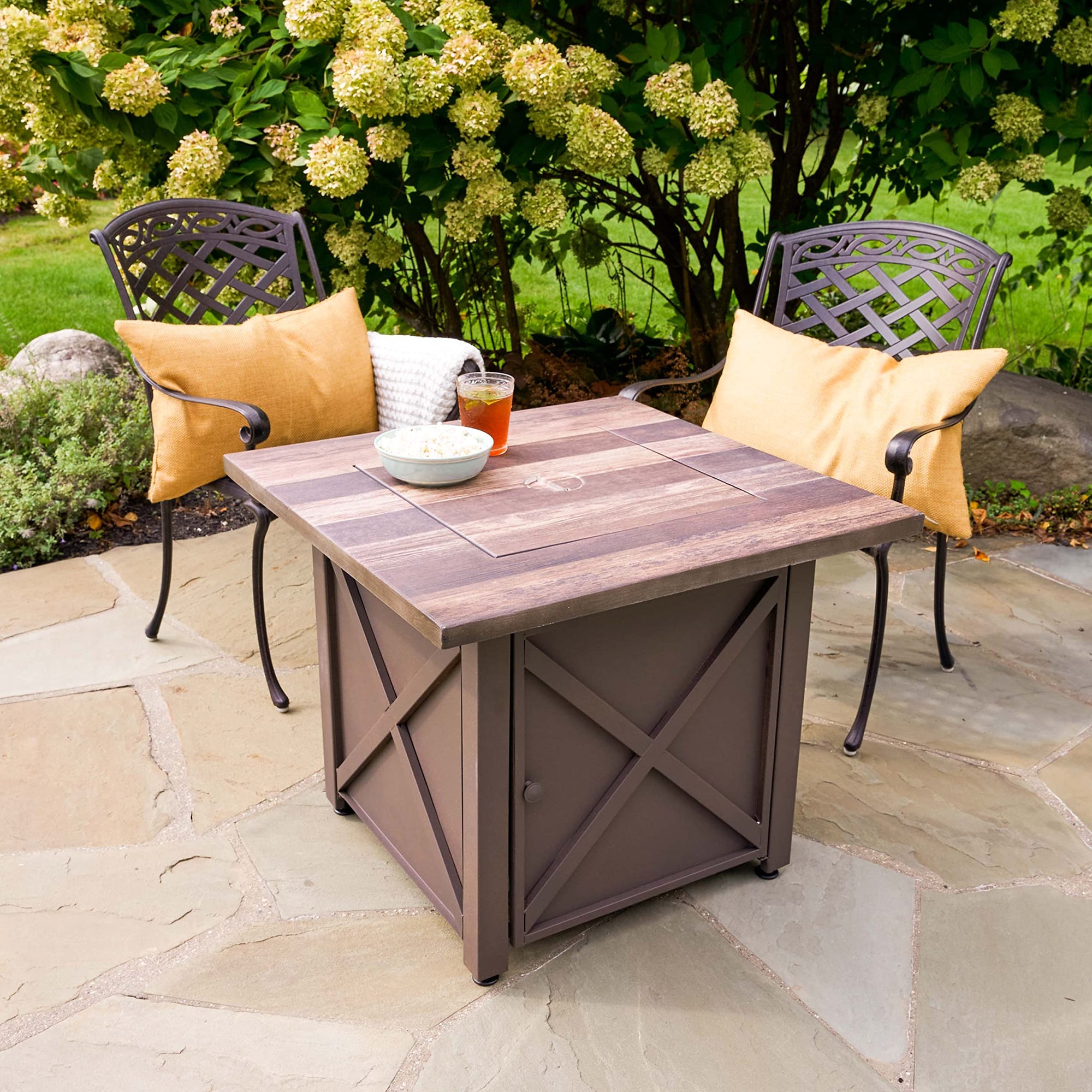 Brown Steel Propane Gas Fire Table - From Where - 