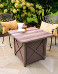 Brown Steel Propane Gas Fire Table - From Where - 