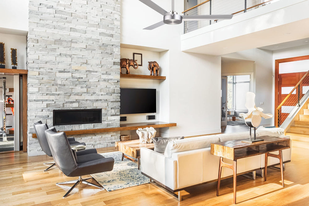 Brushed Aluminum Ceiling Fan - From Where - 