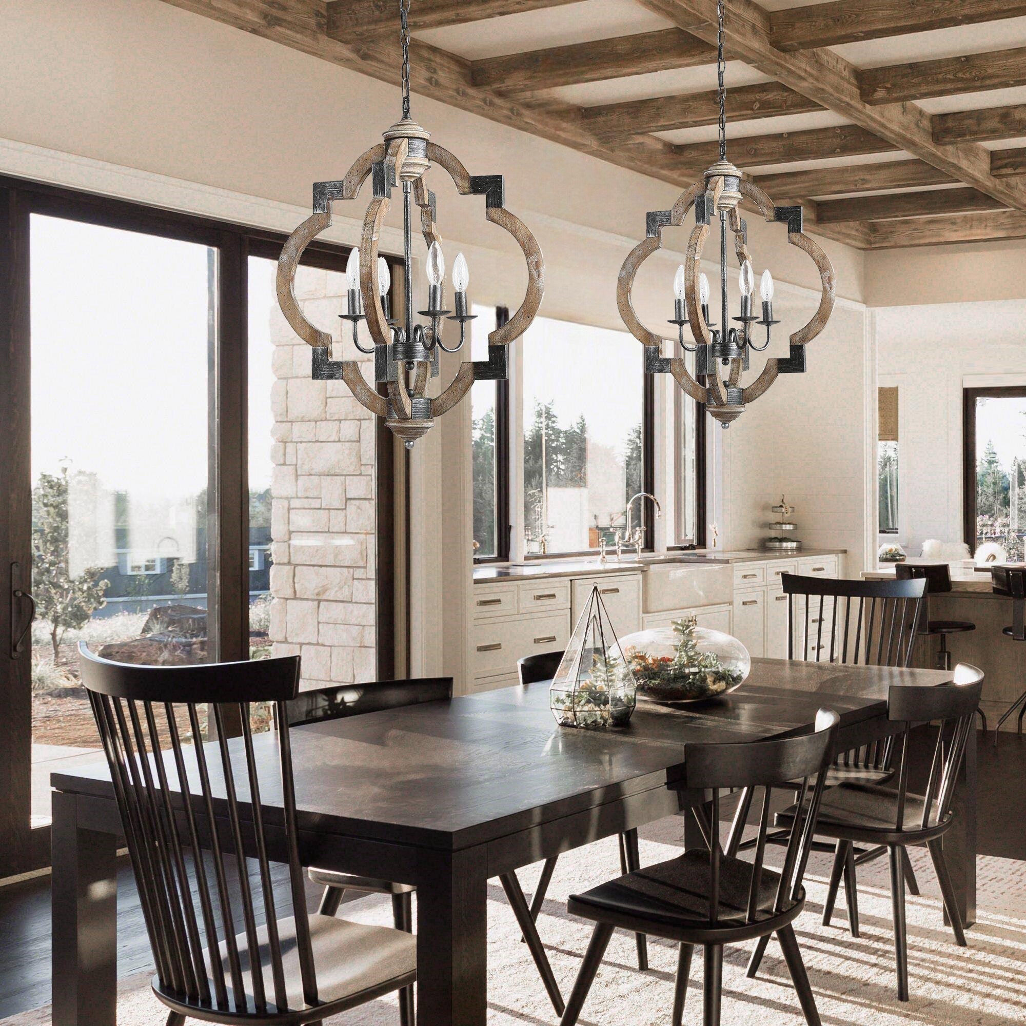 Brushed Black Farmhouse Chandelier - From Where - 