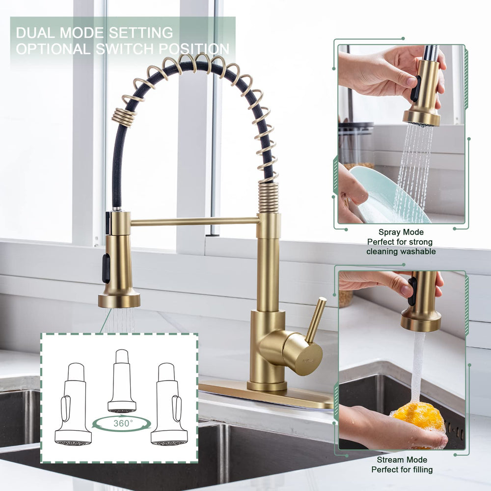 Brushed Gold Kitchen Faucet - From Where - 