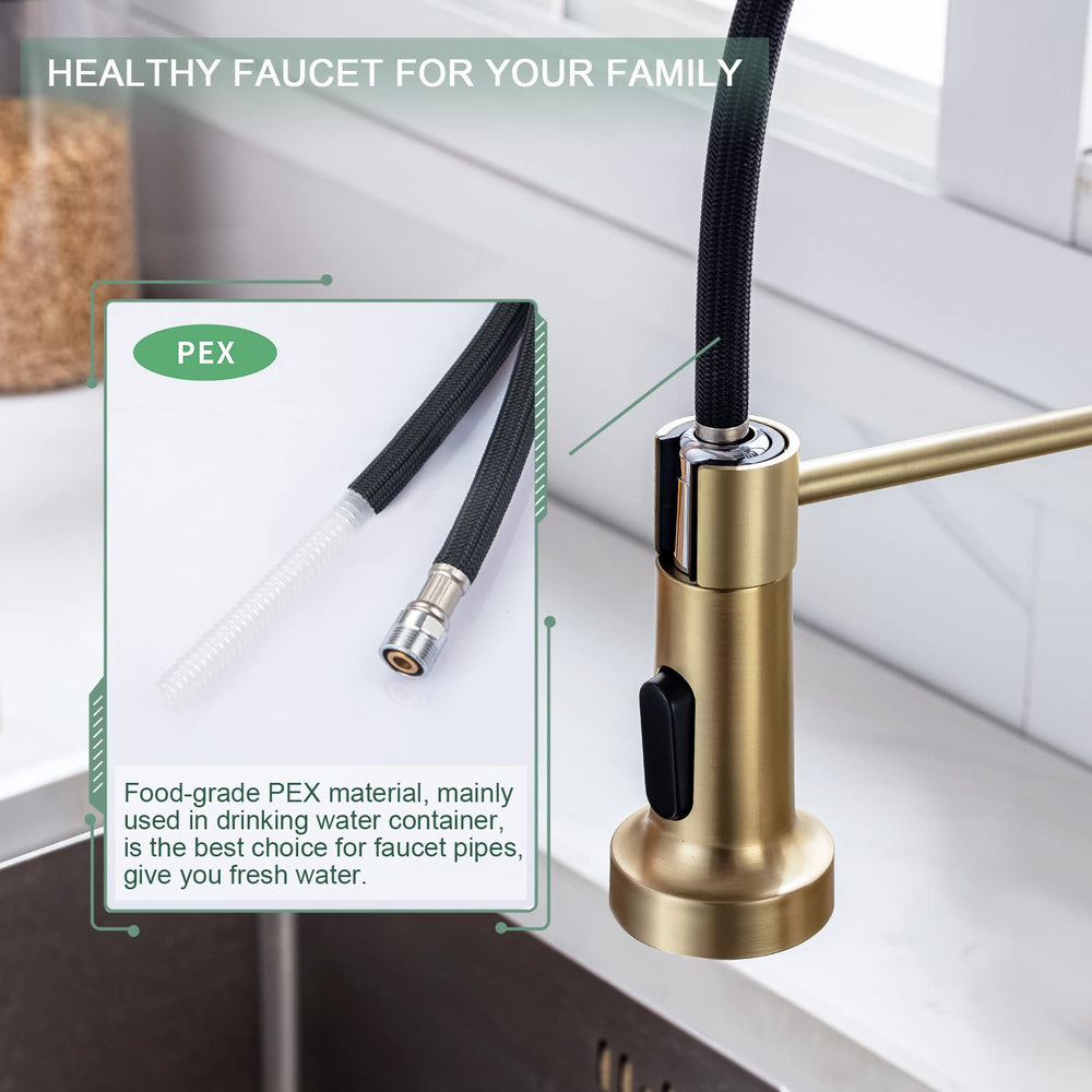 Brushed Gold Kitchen Faucet - From Where - 