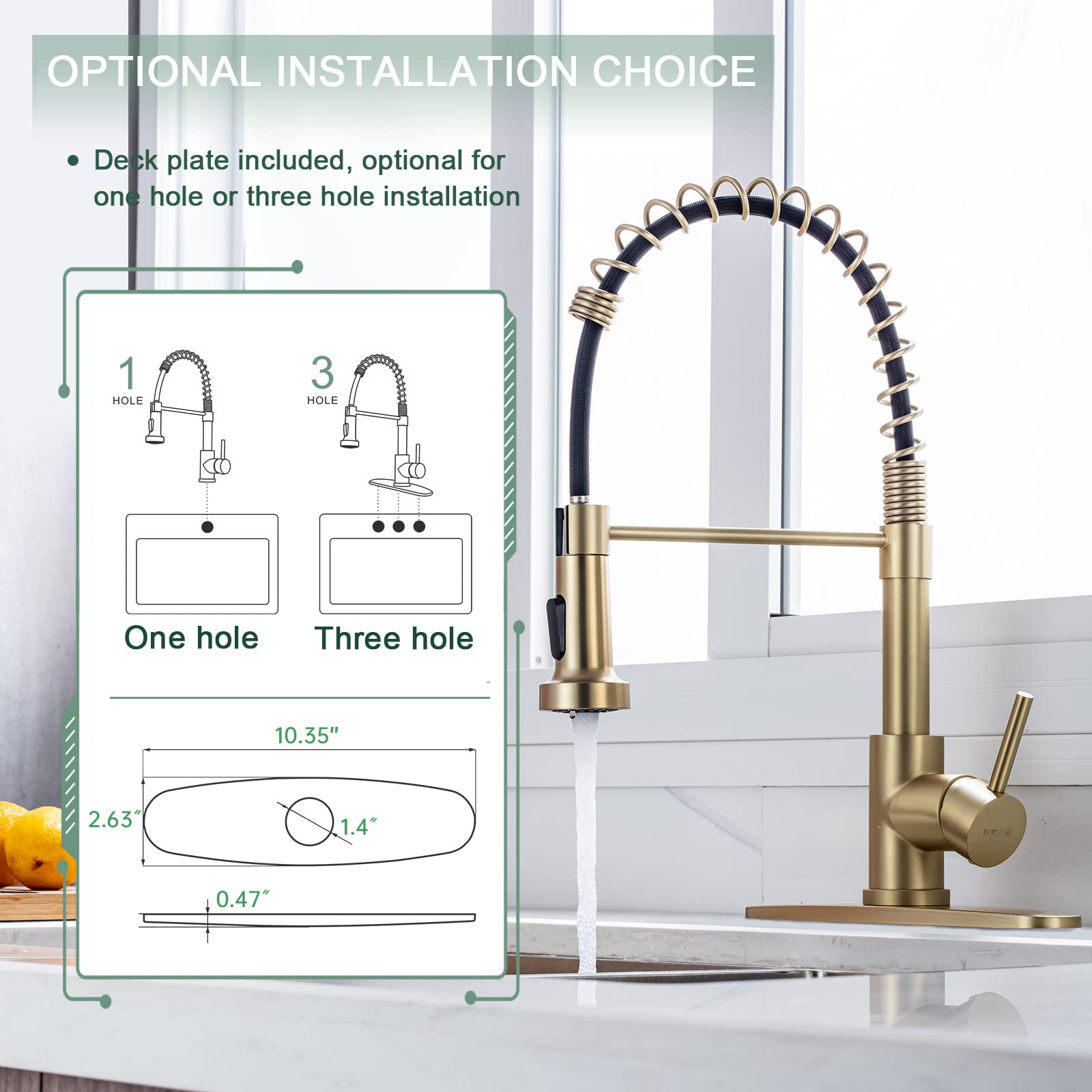 Brushed Gold Kitchen Faucet - From Where - 