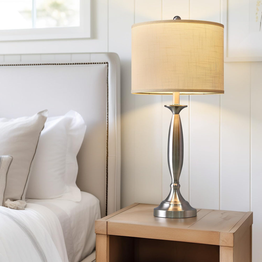 Brushed Steel Table Lamp (Set of 2) - From Where - 