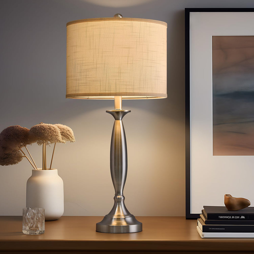 Brushed Steel Table Lamp (Set of 2) - From Where - 