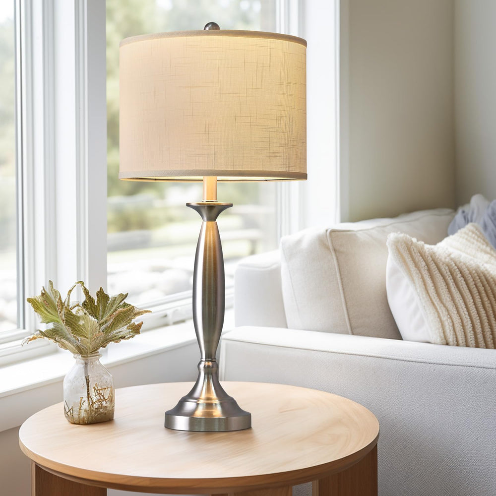 Brushed Steel Table Lamp (Set of 2) - From Where - 