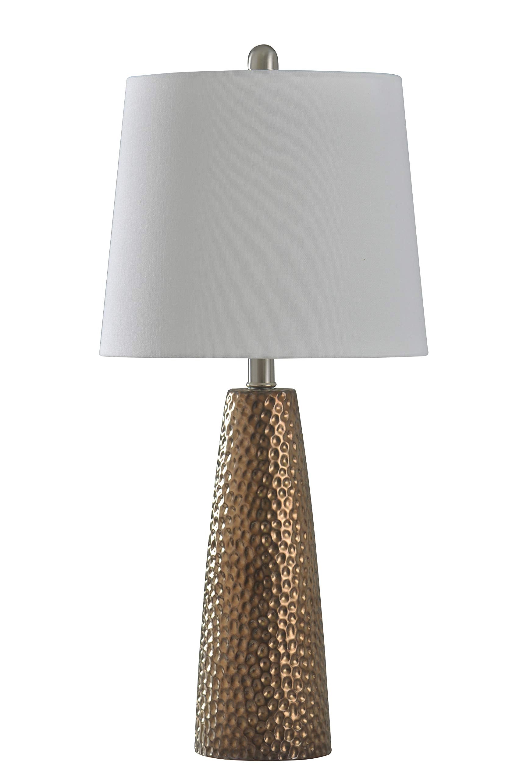 Brussels Bronze White Table Lamp - From Where - 