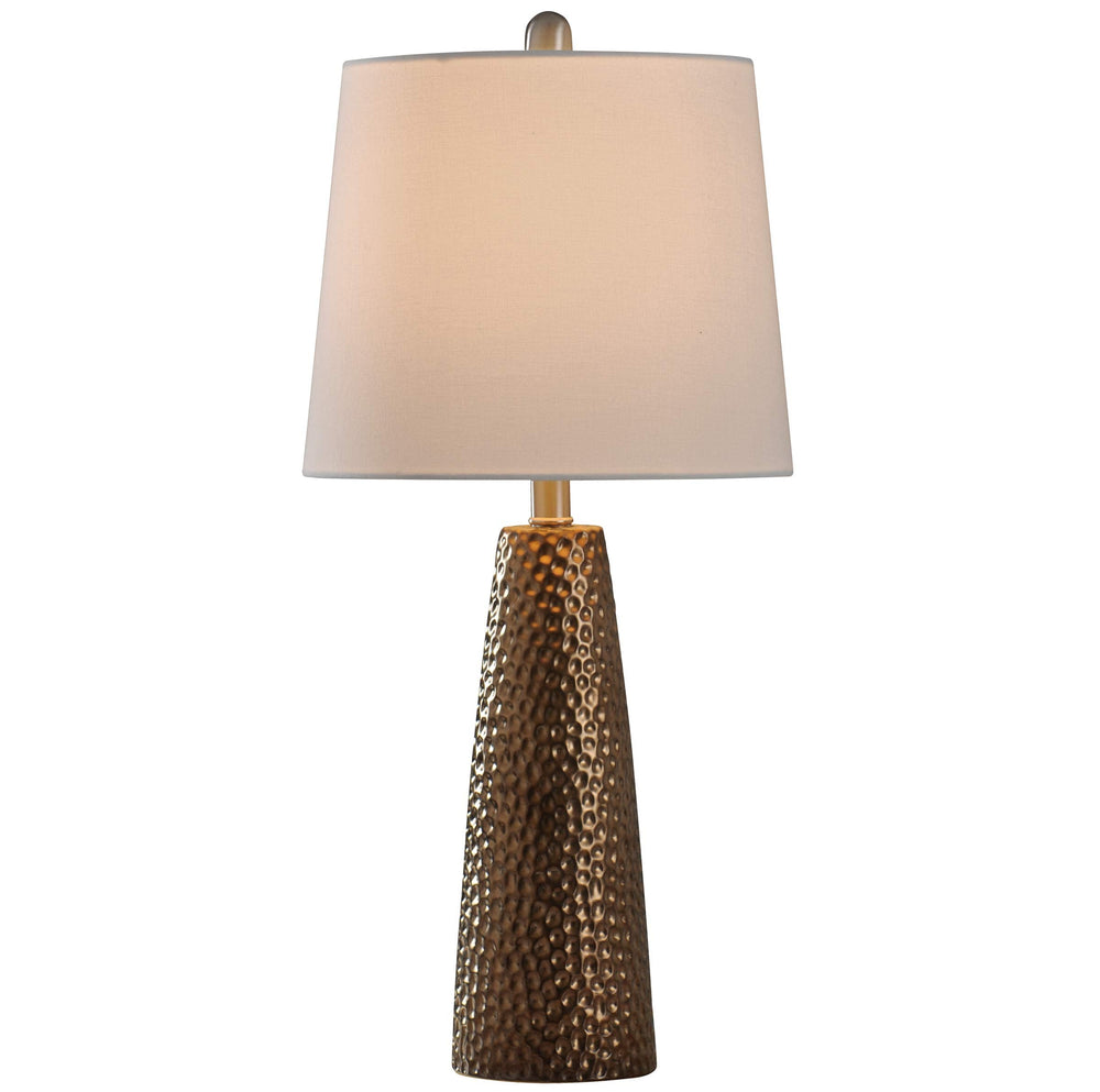 Brussels Bronze White Table Lamp - From Where - 
