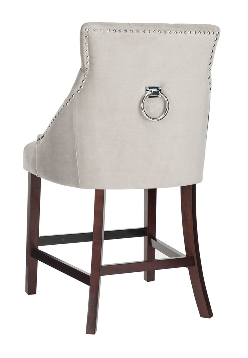 Eleni Tufted Wing Back Counter Stool Set of 2, Elegant Design, Velvet Upholstery