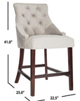 Eleni Tufted Wing Back Counter Stool Set of 2, Elegant Design, Velvet Upholstery