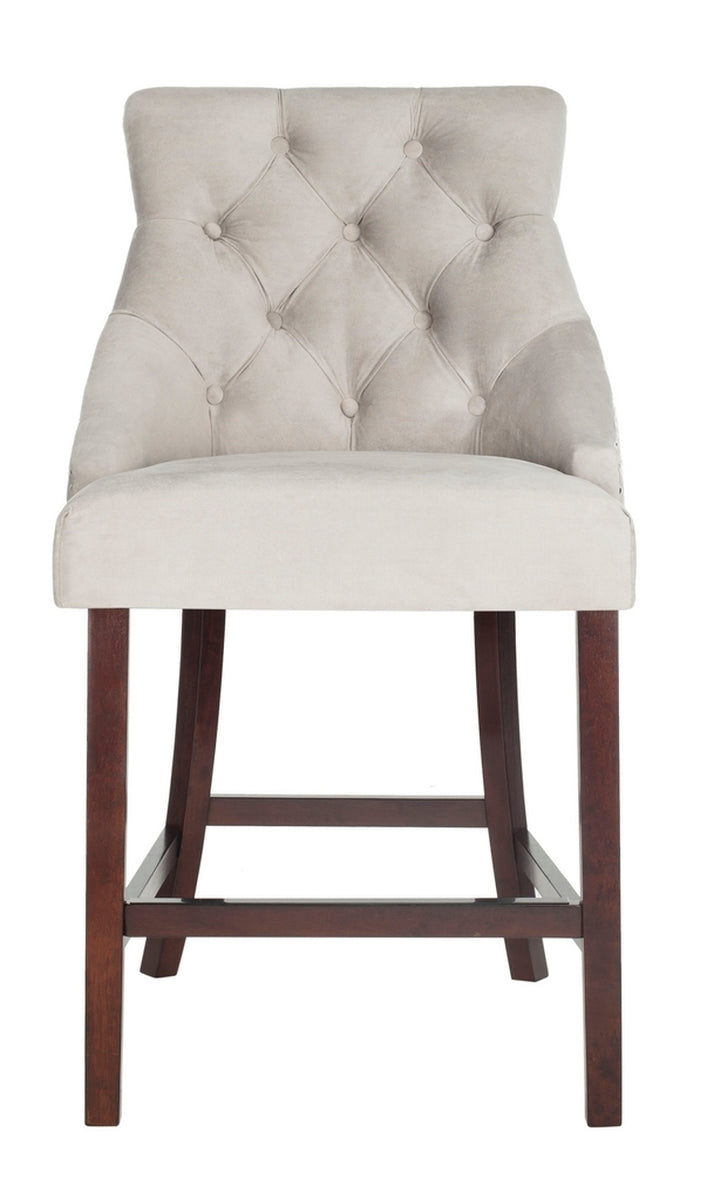 Eleni Tufted Wing Back Counter Stool Set of 2, Elegant Design, Velvet Upholstery