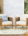 Burchett Acacia Wood Club Chairs - From Where - 