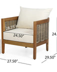 Burchett Acacia Wood Club Chairs - From Where - 