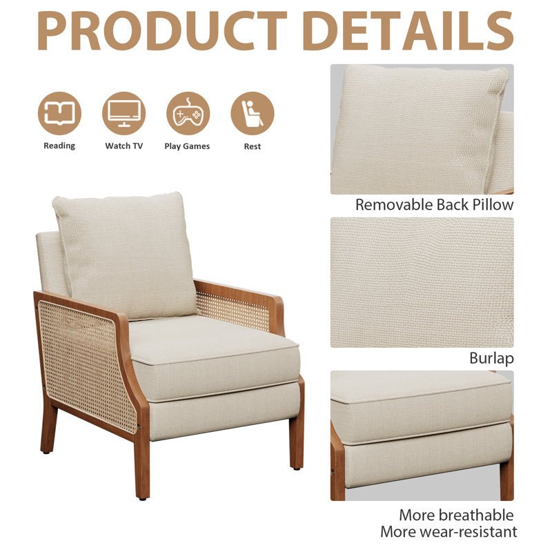 Burlap Accent Chair - From Where - 