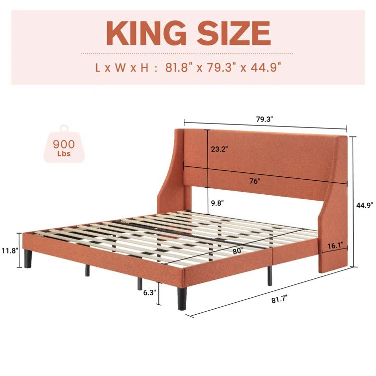 Burnt Orange Bowdoin Platform Bed - From Where - 