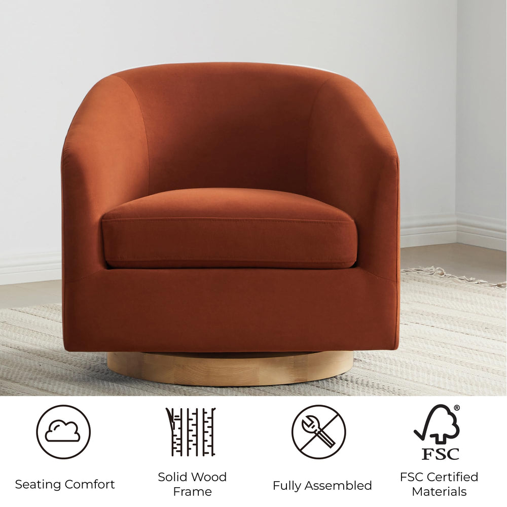 Burnt Orange Swivel Accent Chair - From Where - 