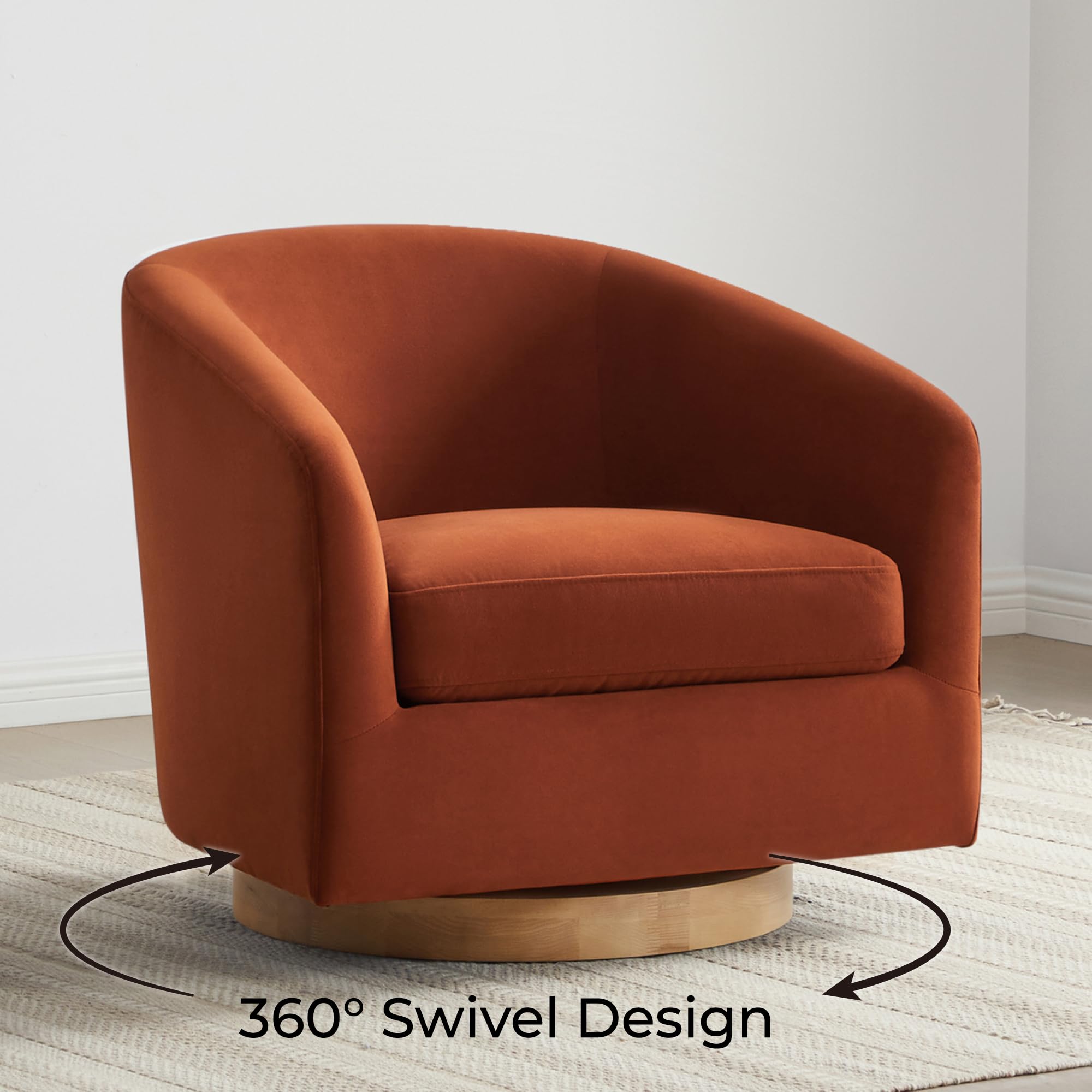 Burnt Orange Swivel Accent Chair - From Where - 