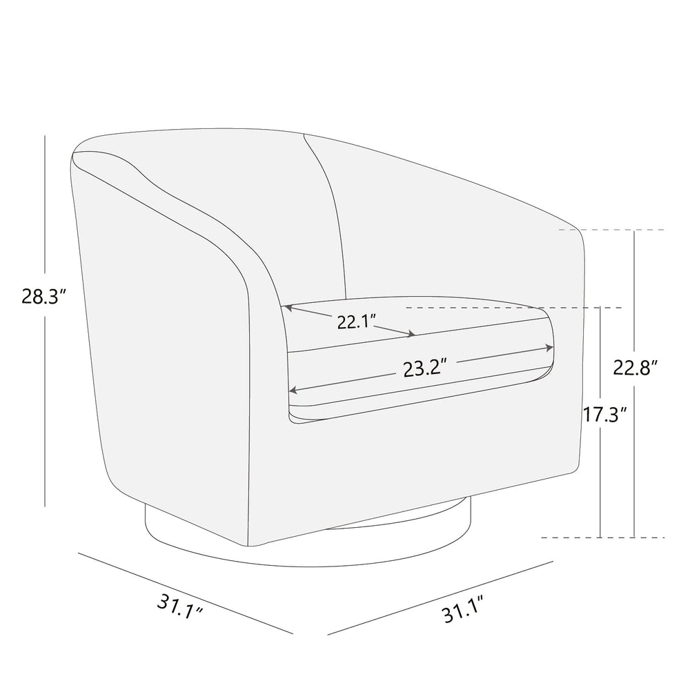 Burnt Orange Swivel Accent Chair - From Where - 