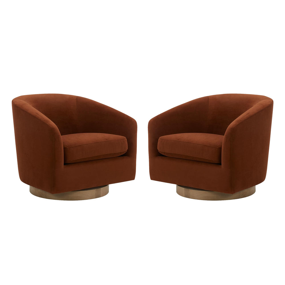 Burnt Orange Swivel Accent Chair - From Where - 