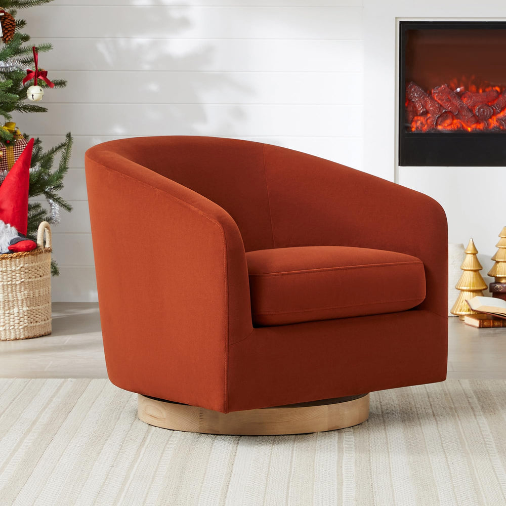 Burnt Orange Swivel Accent Chair - From Where - 