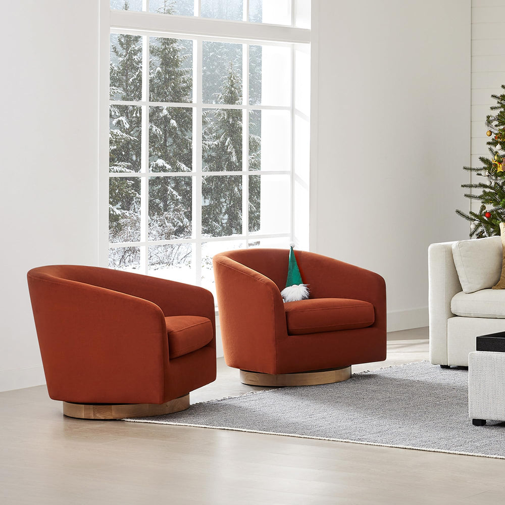 Burnt Orange Swivel Accent Chair - From Where - 