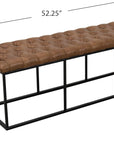 Button Tufted Bench with Metal Base - From Where - 