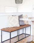 Button Tufted Bench with Metal Base - From Where - 