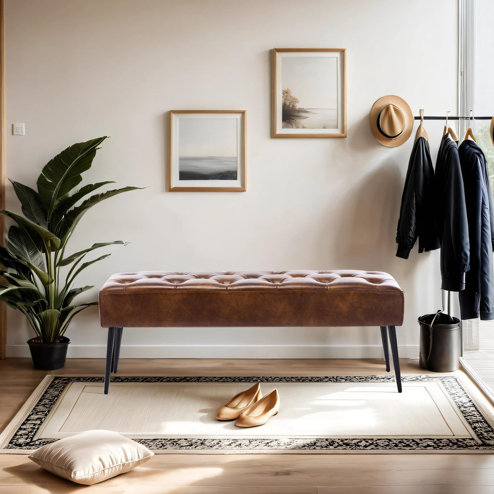 Button - Tufted Ottoman Bench - From Where - 