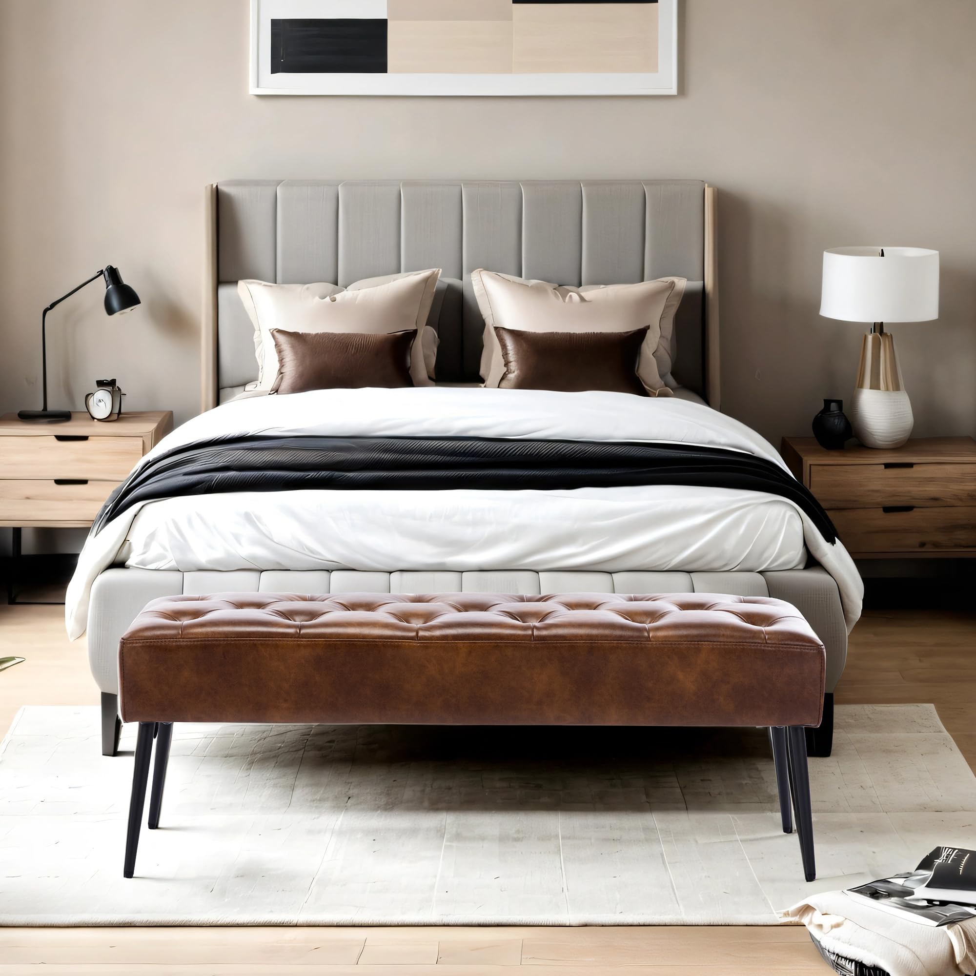 Button - Tufted Ottoman Bench - From Where - 