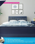 Carousel Full Size Bed Frame, Classic Solid Wood Platform Bed with Headboard