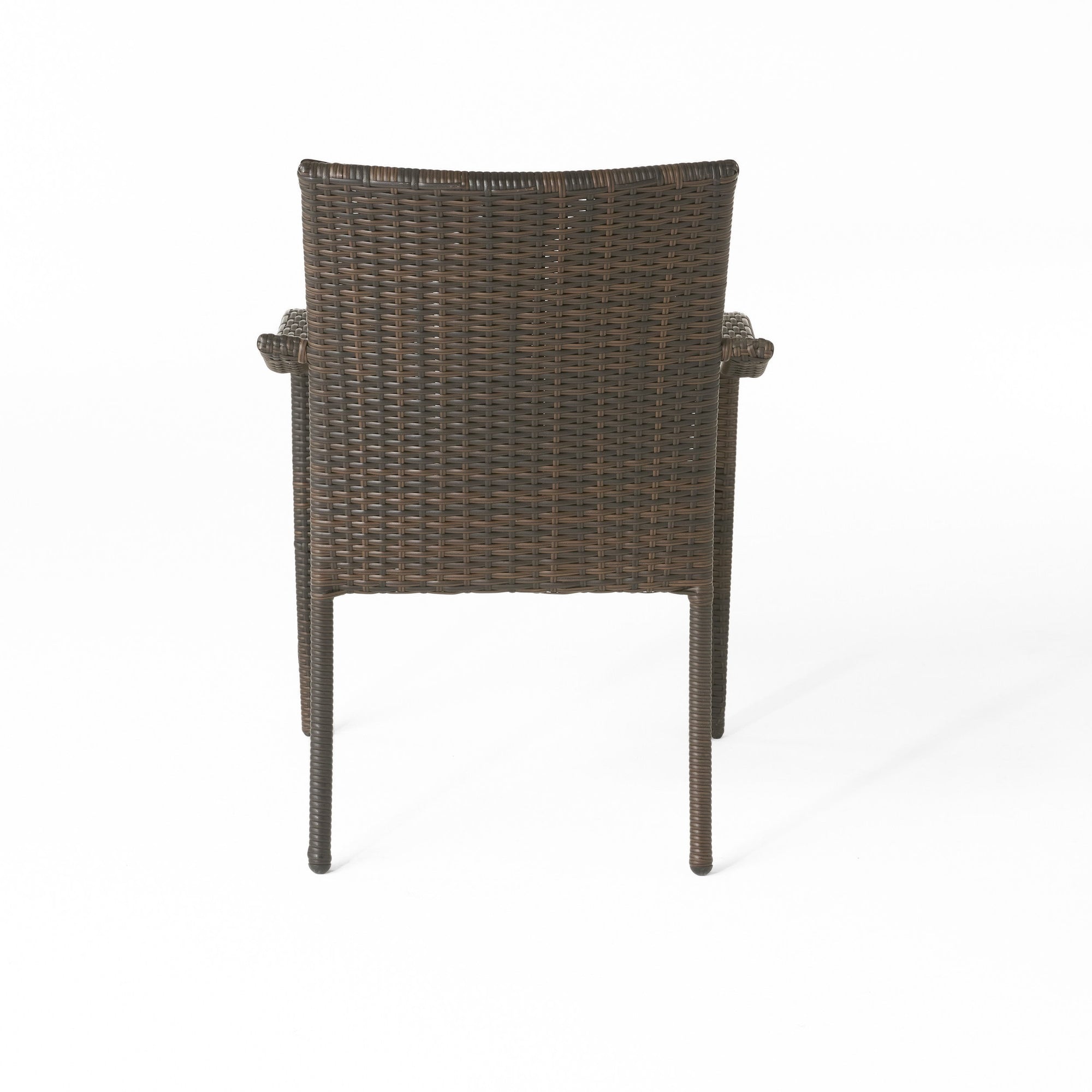 Cinque Terre Wicker Stacking Chairs, Set of 4, Multibrown/ Textured Beige
