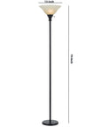 Metal Round 3 Way Torchiere Lamp with Frosted Shade, Dark Bronze and Gold- Saltoro Sherpi
