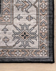 Andrea Bordered Spill Proof Washable Rug | Charcoal