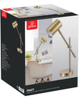 Globe Electric Pratt 20" Matte Brass Desk Lamp, 52098