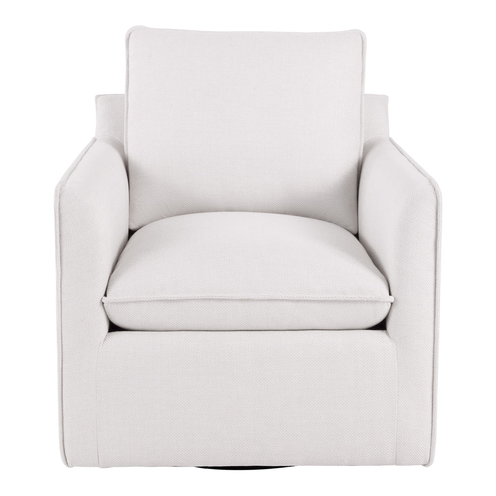 My Texas House Briar Swivel Accent Chair, Cream Linen