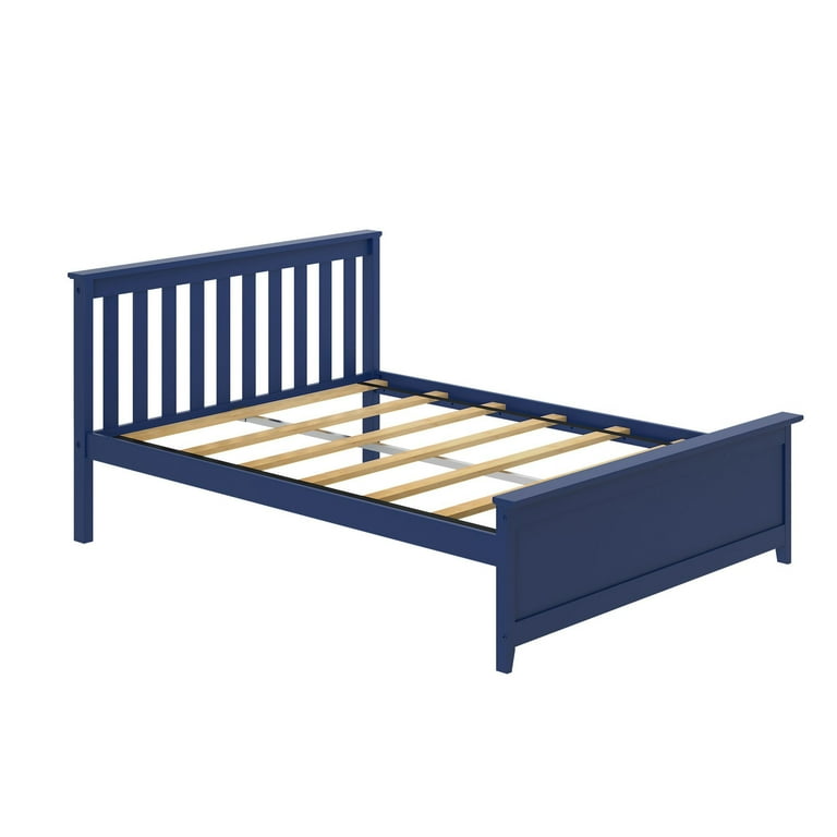 Carousel Full Size Bed Frame, Classic Solid Wood Platform Bed with Headboard
