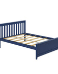 Carousel Full Size Bed Frame, Classic Solid Wood Platform Bed with Headboard