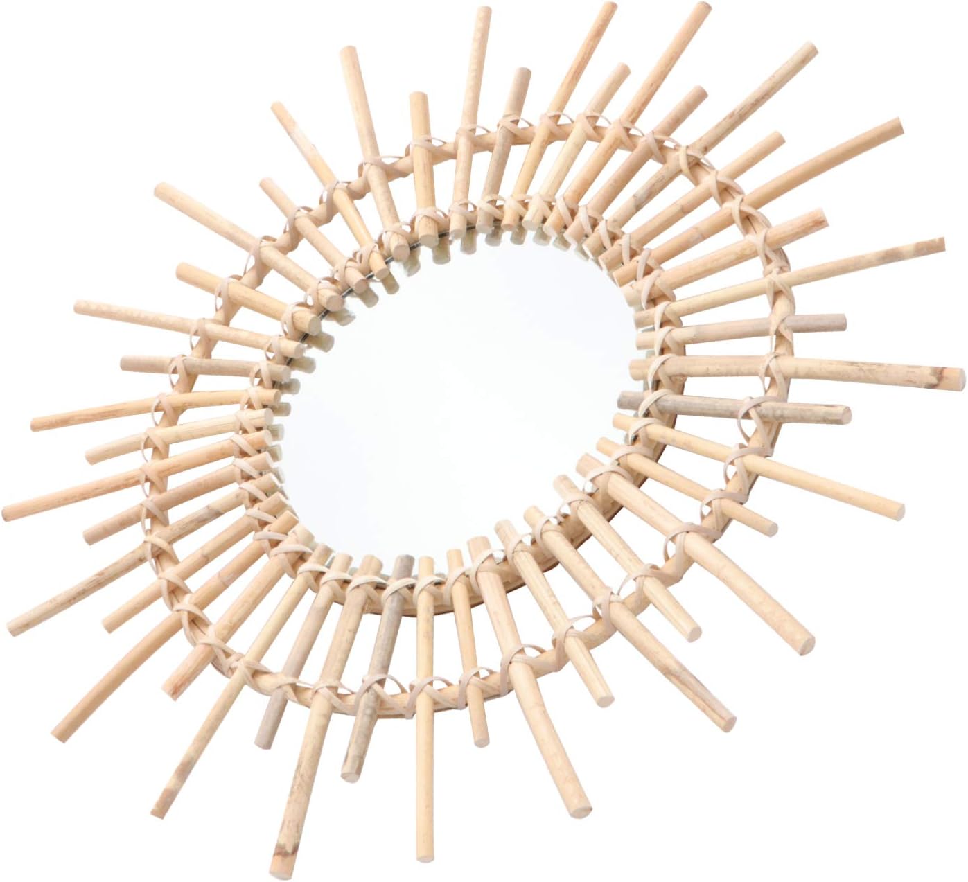 Cabilock 1pc Rattan Mirror Wall Art Mirror Weaving Makeup Mirror Nordic Style Woven Mirror Homestay Woven Mirror Wall Decorative Mirror Photographing Mirror Rattan Makeup Mirror - From Where - 