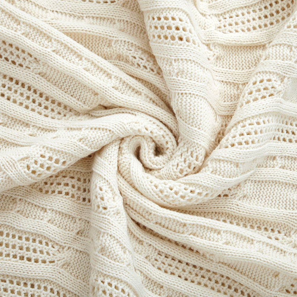 Cable Knit Throw Blankets - From Where - 