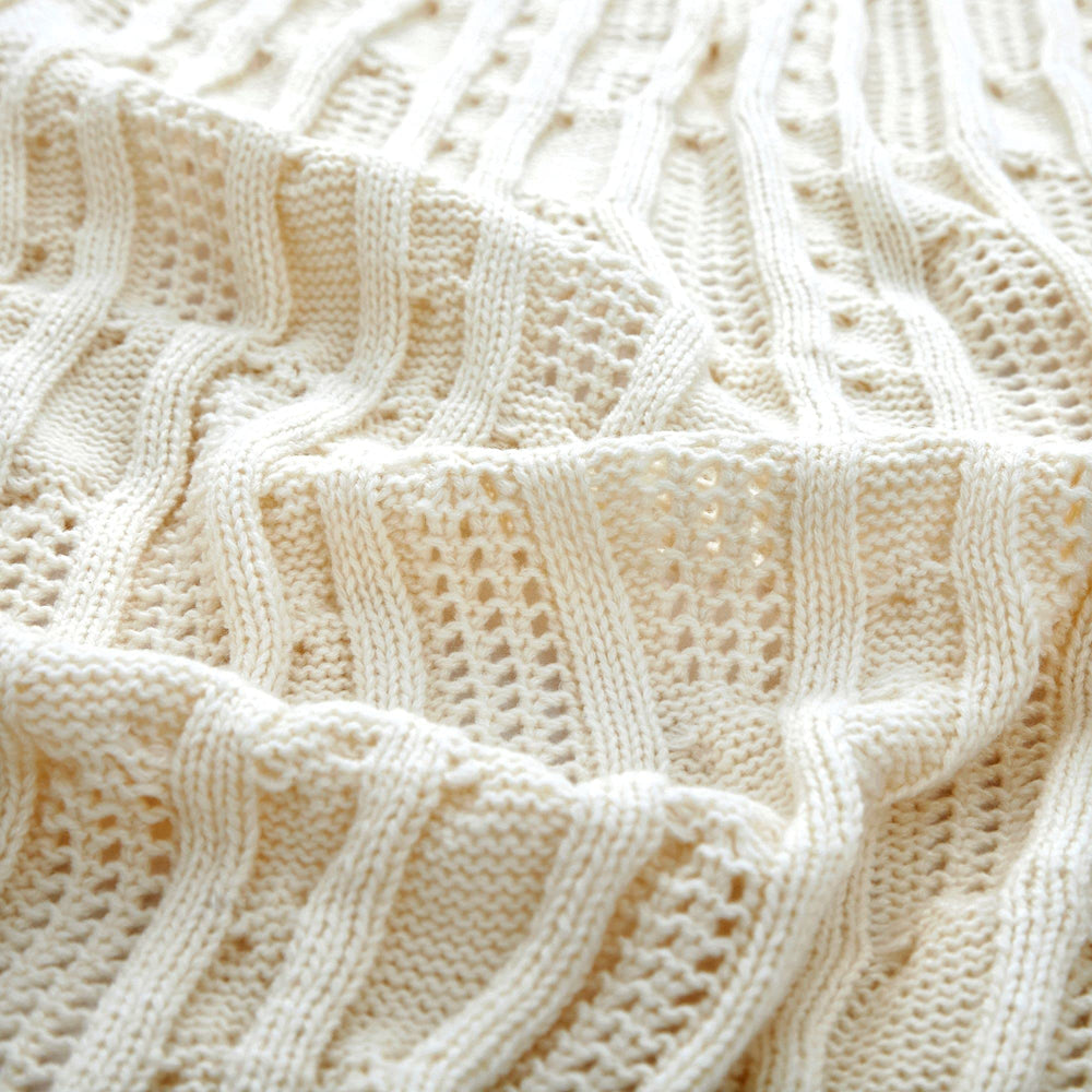 Cable Knit Throw Blankets - From Where - 