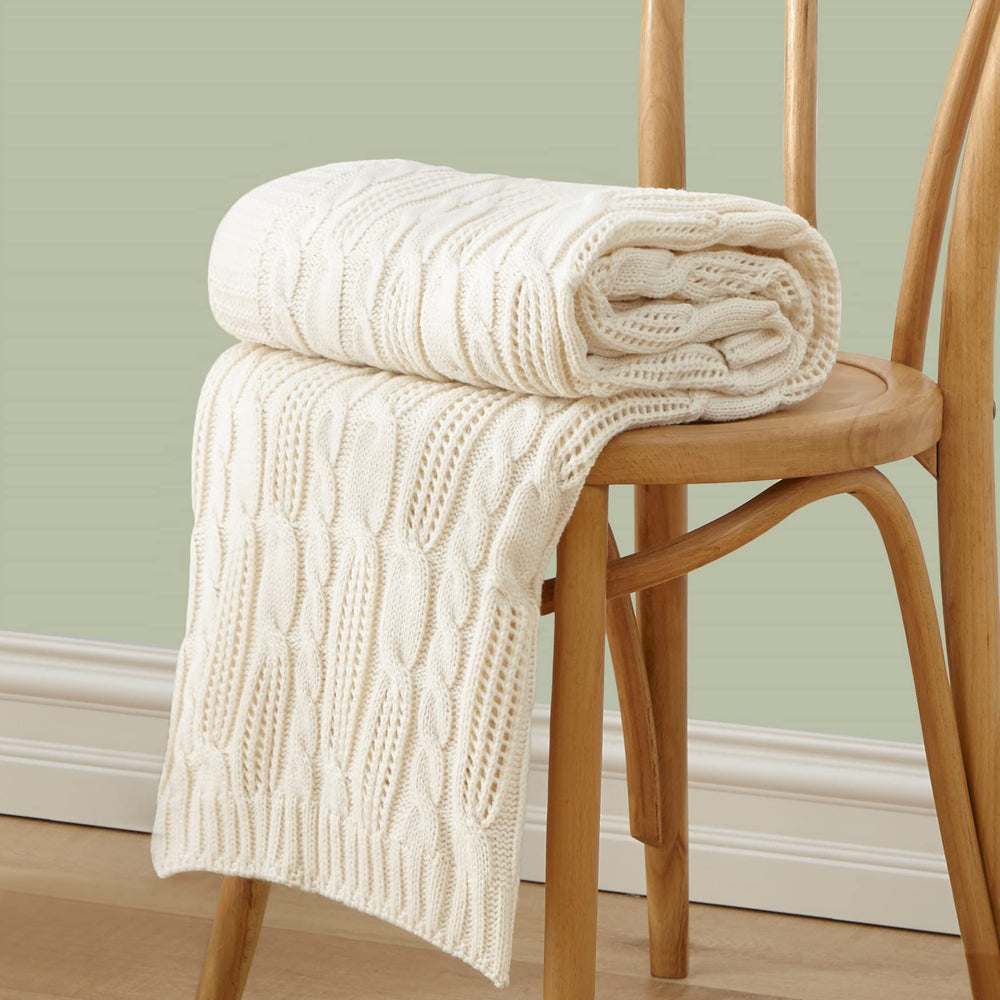Cable Knit Throw Blankets - From Where - 