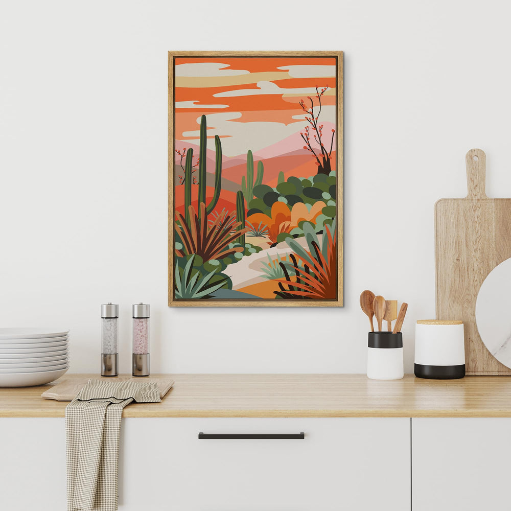 Cactus Desert Mountain Range Wall Art - From Where - 