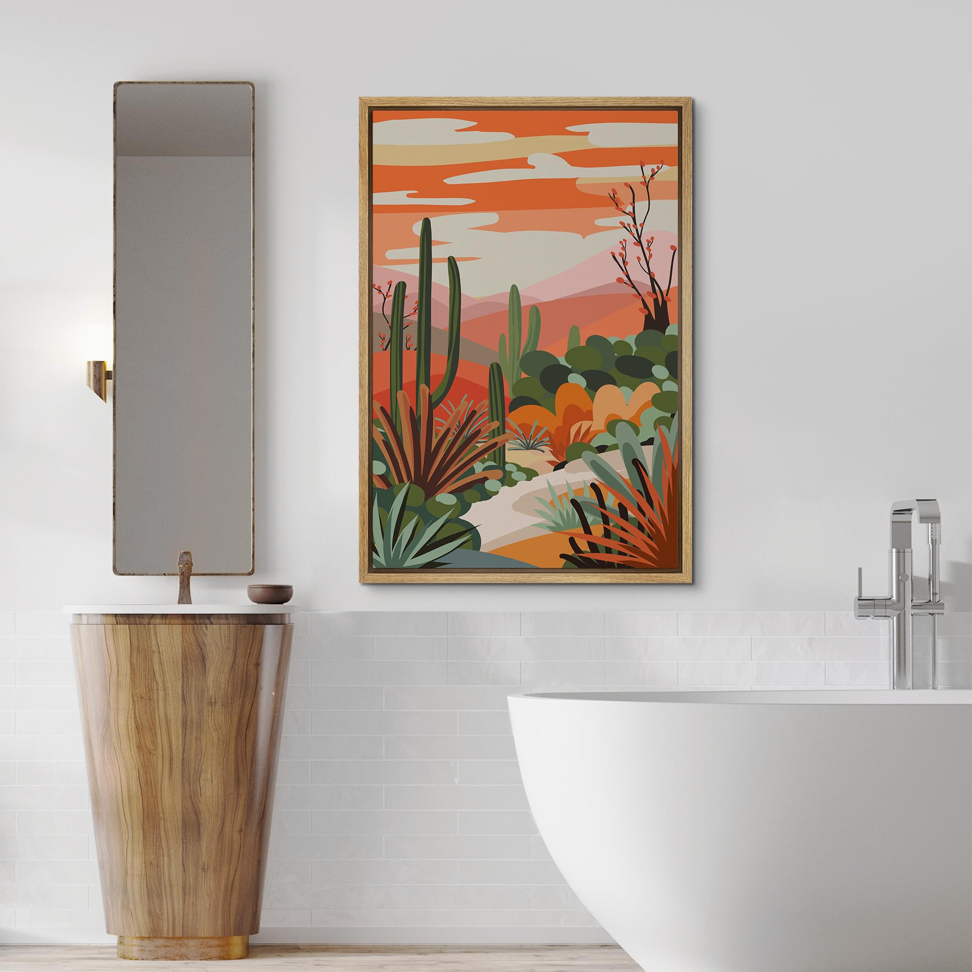 Cactus Desert Mountain Range Wall Art - From Where - 