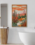 Cactus Desert Mountain Range Wall Art - From Where - 