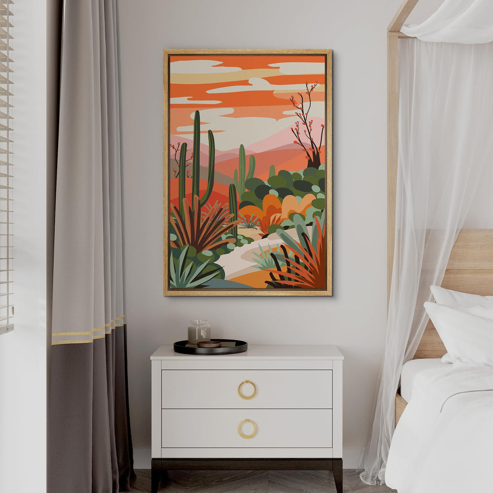 Cactus Desert Mountain Range Wall Art - From Where - 