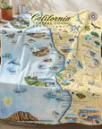 California Central Coast State Park Map Fleece Blanket - From Where Finds - Blanket