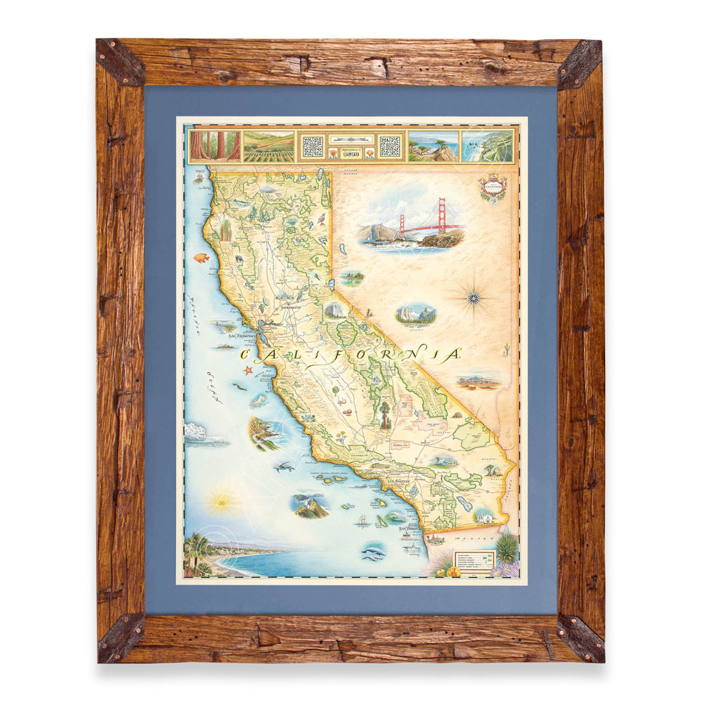California State Hand-Drawn Map - From Where Finds - Map