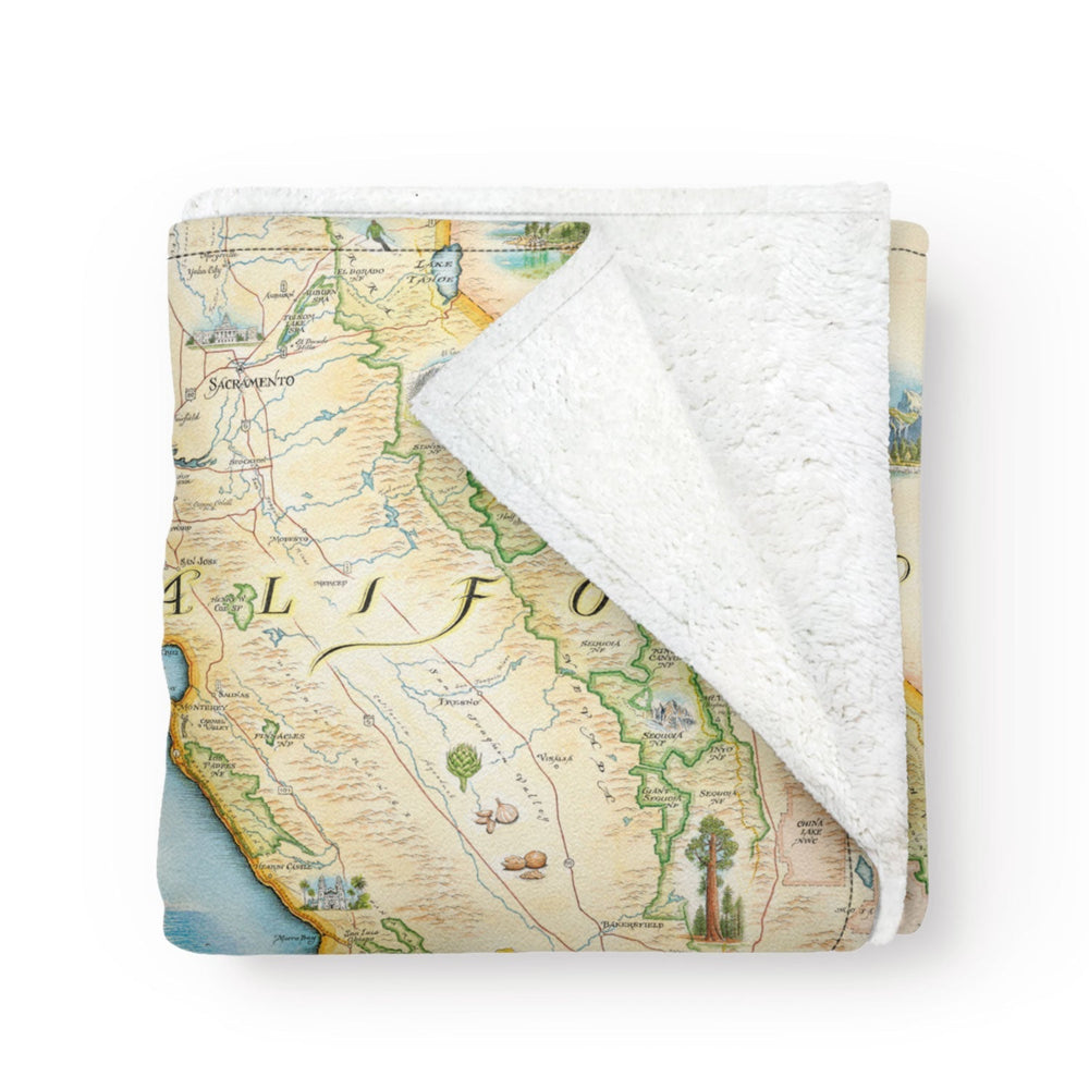 California State Map Fleece Blanket - From Where Finds - Blanket